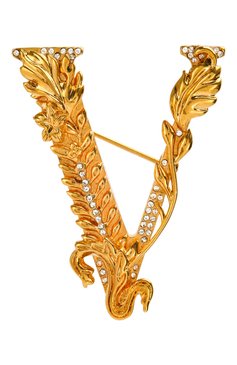 Женская брошь virtus VERSACE золотого цвета, арт. DG6H241/DJMX | Фото 1 (Материал: Металл)