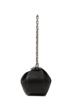 Женская сумка baton YUZEFI черного цвета, арт. YUZC02-HB-BT-00 | Фото 4 (Сумки-технические: Сумки top-handle; Размер: medium; Материал: Натуральная кожа; Материал сплава: Проставлено; Ремень/цепочка: На ремешке; Драгоценные камни: Проставлено)