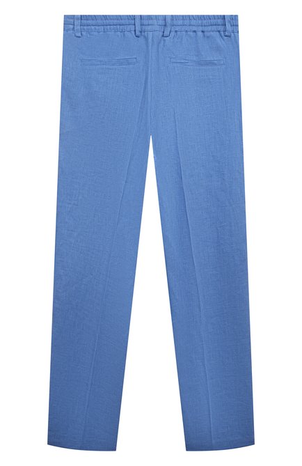 Детские льняные брюки TRUSSARDI JUNIOR синего цвета, арт. TBP24034PA | Фото 2 (Нос: Не проставлено; Материал внешний: Лен; Материал сплава: Проставлено)