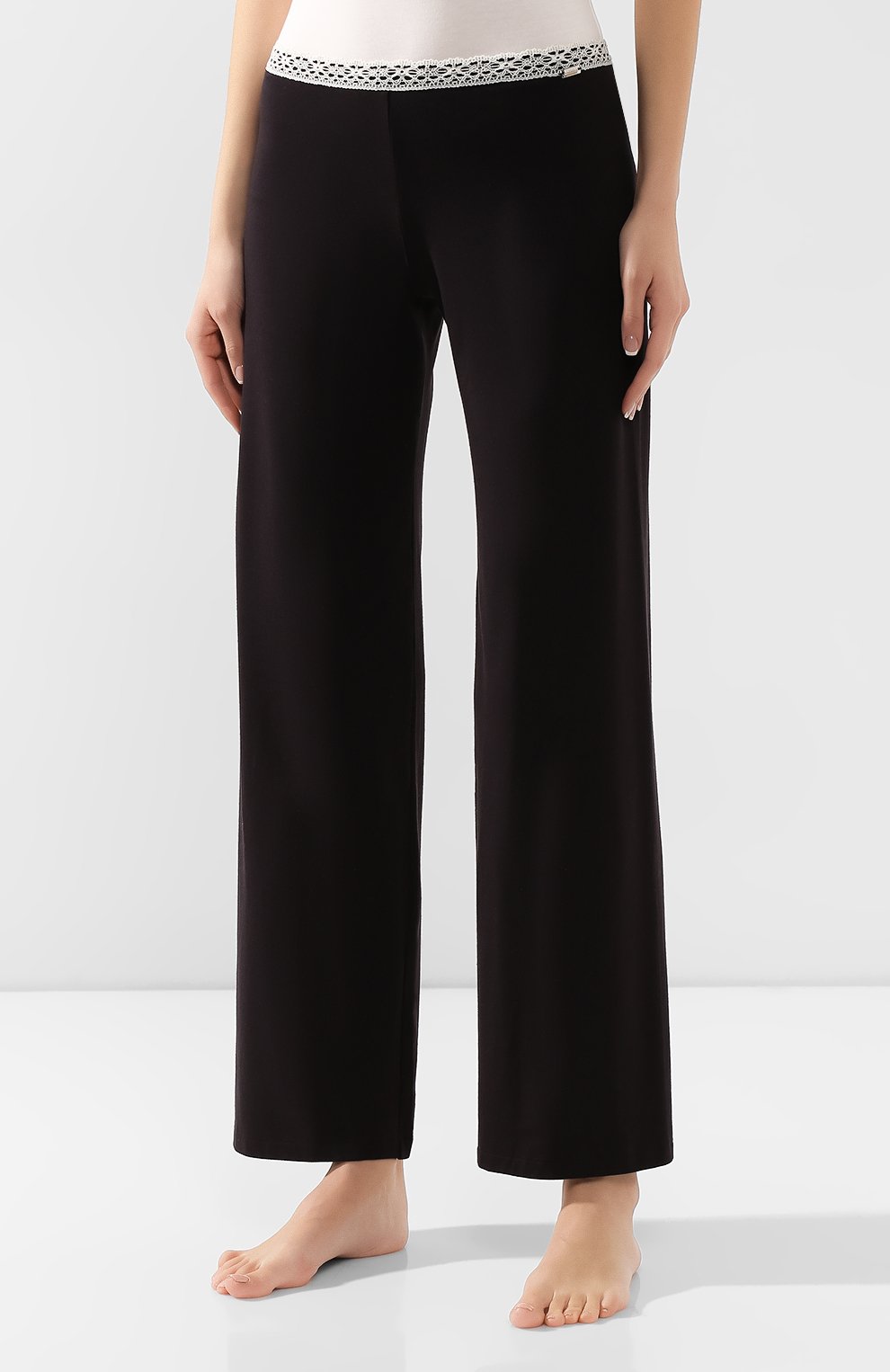 Женские брюки LA PERLA черного цвета, арт. 0043810 | Фото 3 (Женское Кросс-КТ: Брюки-белье; Материал внешний: Синтетический материал, Хлопок)