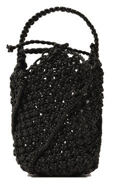 Женская сумка-тоут woven swirl YUZEFI черного цвета, арт. YUZC0-HB-SWS-00 | Фото 1 (Сумки-технические: Сумки top-handle; Размер: medium; Материал сплава: Проставлено; Материал: Текстиль, Экокожа; Драгоценные камни: Проставлено)