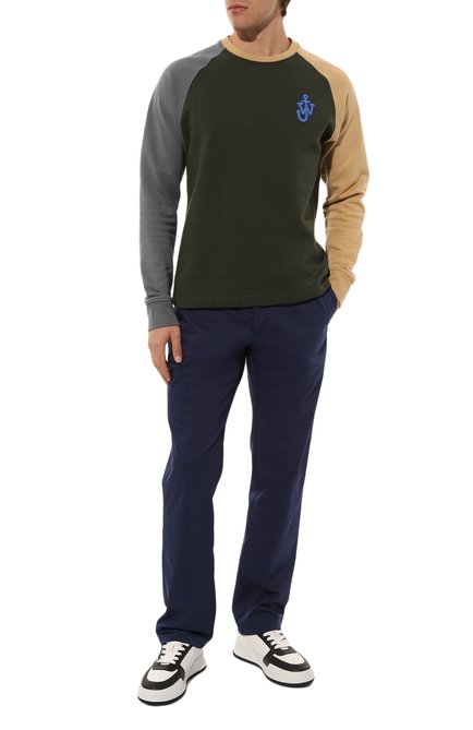 Мужские хлопковые брюки ZILLI темно-синего цвета, арт. M0Z-D0130-GABA1/R001 | Фото 2 (Длина (брюки, джинсы): Стандартные; Материал внешний: Хлопок; Силуэт М (брюки): Чиносы; Стили: Кэжуэл)