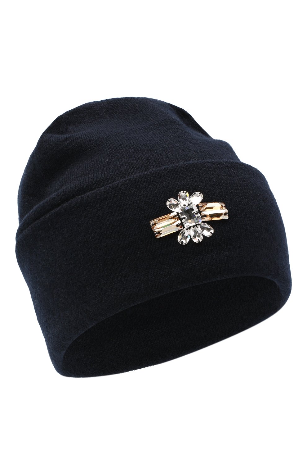 Женская кашемировая шапка INVERNI темно-синего цвета, арт. 5118CM | Фото 1 (Материал: Текстиль, Кашемир, Шерсть)