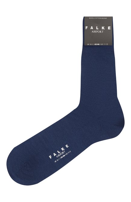 Мужские носки из шерсти и хлопка FALKE синего цвета, арт. 14435. | Фото 1 (Материал внешний: Шерсть; Кросс-КТ: бельё)