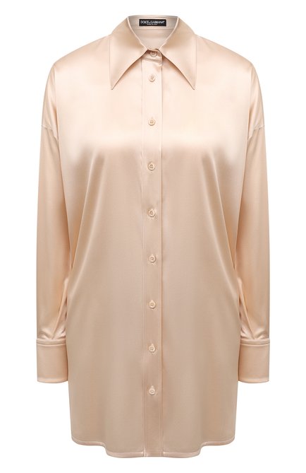 Женская шелковая рубашка DOLCE & GABBANA кремвого цвета по цене 163500 руб., арт. F5P16T/FURAG | Фото 1