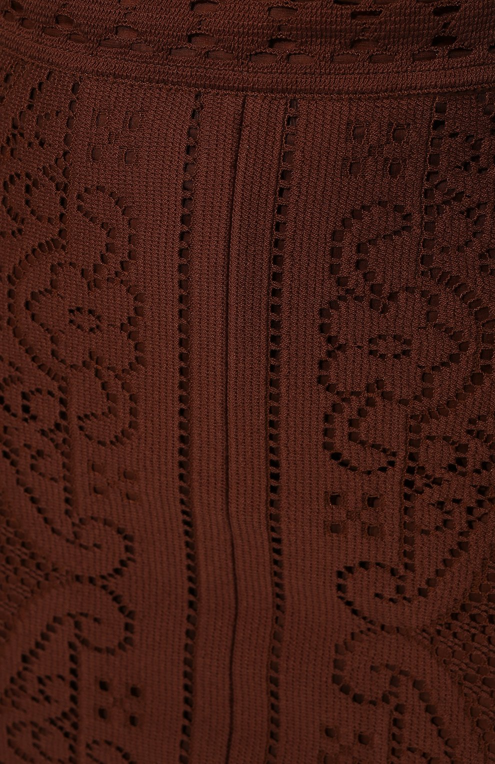Женская хлопковая юбка VALENTINO коричневого цвета, арт. XB3RA8L06W3 | Фото 5 (Региональные ограничения белый список (Axapta Mercury): RU; Женское Кросс-КТ: Юбка-одежда; Материал сплава: Проставлено; Материал внешний: �Хлопок; Длина Ж (юбки, платья, шорты): Миди; Драгоценные камни: Проставлено; Стили: Романтичный; Материал подклада: Хлопок)