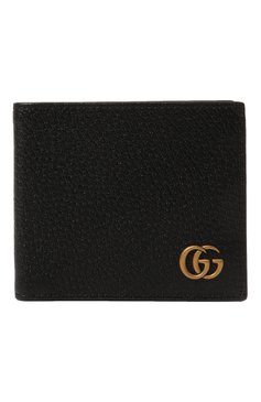 Мужской кожаное портмоне GUCCI черного цвета, арт. 428726 DJ20T | Фото 1 (Материал: Натуральная кожа)