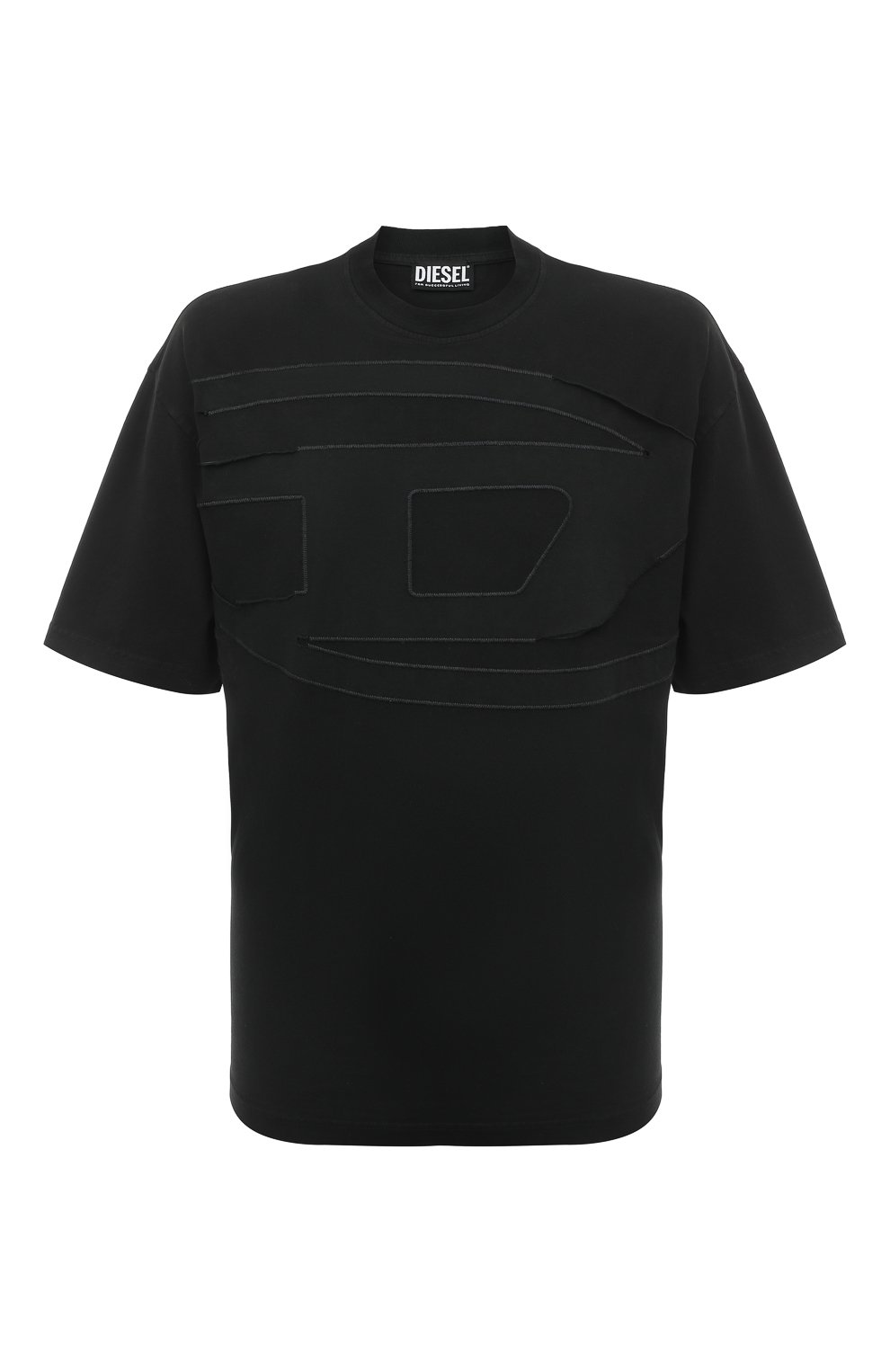 Хлопковая футболка Diesel A09889/0BVFW, цвет чёрный, размер 54