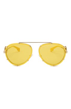 Женские солнцезащитные очки VERSACE желтого цвета, арт. 2232-14736D | Фото 4 (Кросс-КТ: С/з-унисекс; Региональные ограничения белый список (Axapta Mercury): RU; Тип очков: С/з; Очки форма: Авиаторы; Оптика Гендер: оптика-унисекс)