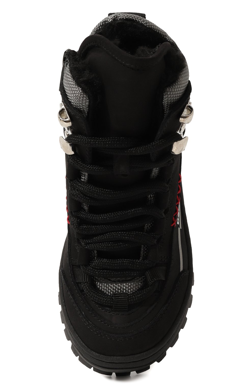 Детские кожаные ботинки DSQUARED2 черного цвета, арт. 75661/BLACK/28-35 | Фото 4 (Кросс-КТ: хайке ры; Материал сплава: Проставлено; Нос: Не проставлено; Материал внутренний: Текстиль)