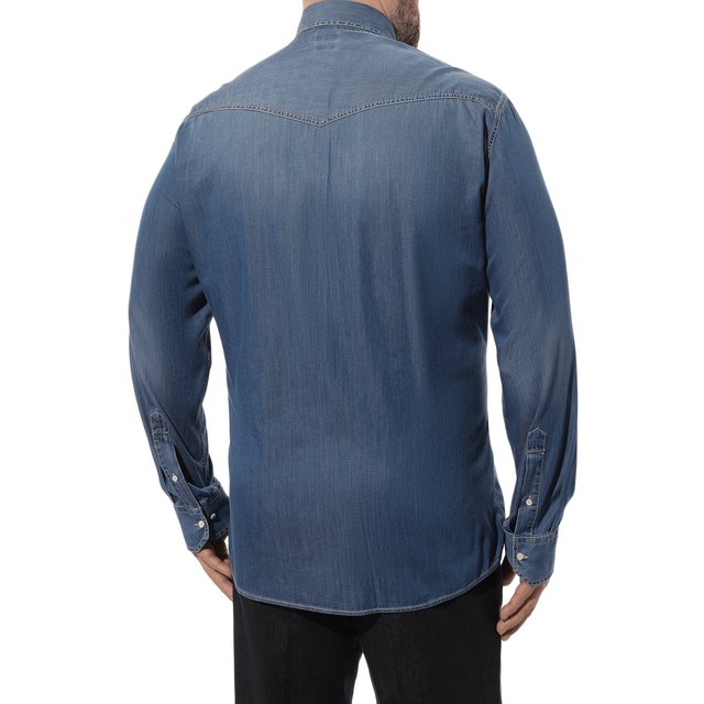 фото Джинсовая рубашка brunello cucinelli