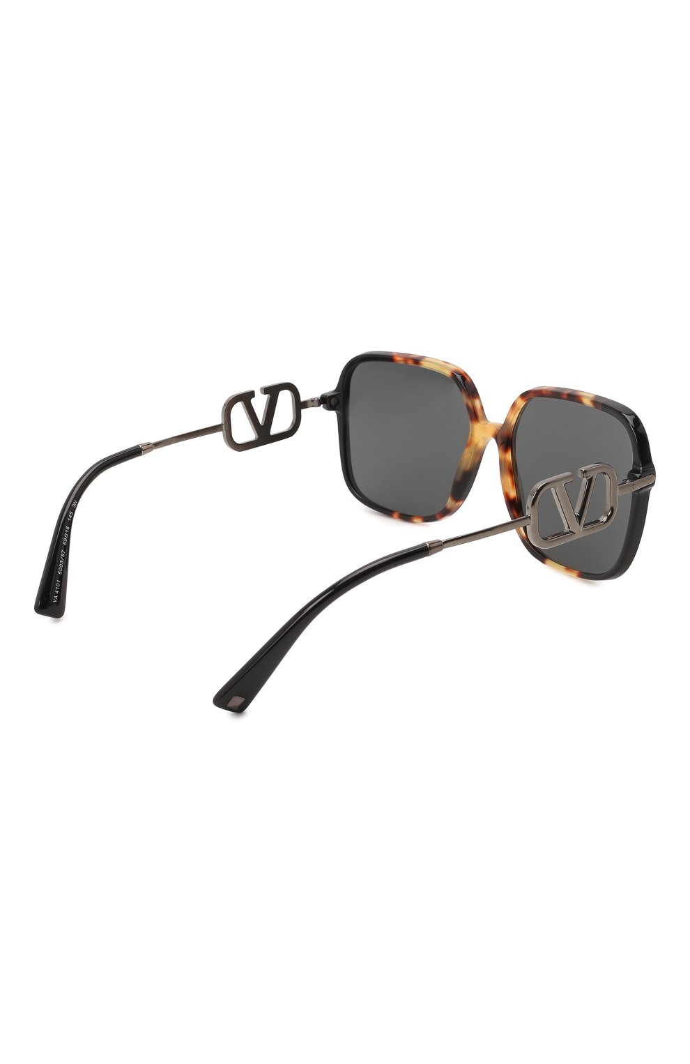 Женские солнцезащитные очки VALENTINO коричневого цвета, арт. 4101-500387 | Фото 4 (Тип очков: С/з)