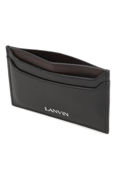 Мужской кожаный футляр для кредитных карт LANVIN черного цвета, арт. LM-SLWPC0-PALM-A21 | Фото 3 (Материал: Натуральная кожа)