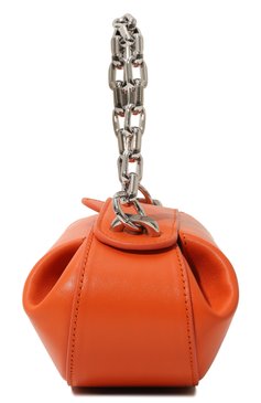 Женская сумка dinner roll YUZEFI оранжевого цвета, арт. YUZSS23-HB-DR-L007 | Фото 4 (Сумки-технические: Сумки top-handle; Материал: Натуральная кожа; Материал сплава: Проставлено; Ремень/цепочка: На ремешке; Драгоценные камни: Проставлено; Размер: small)