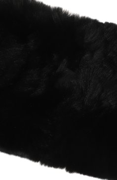 Женская повязка на голову из меха кролика YVES SALOMON черного цвета, арт. 23WAA100XXKREX | Фото 4 (Женское Кросс-КТ: Шапка-тюрбан; Материал сплава: Проставлено; Нос: Не проставлено; Материал: Натуральный мех)