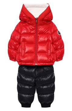 Детского комплект из комбинезона и куртки MONCLER красного цвета, арт. G2-951-1F517-20-68950/9-12M | Фото 1 (Кросс-КТ НВ: Верхняя одежда-одежда, Утепленные)