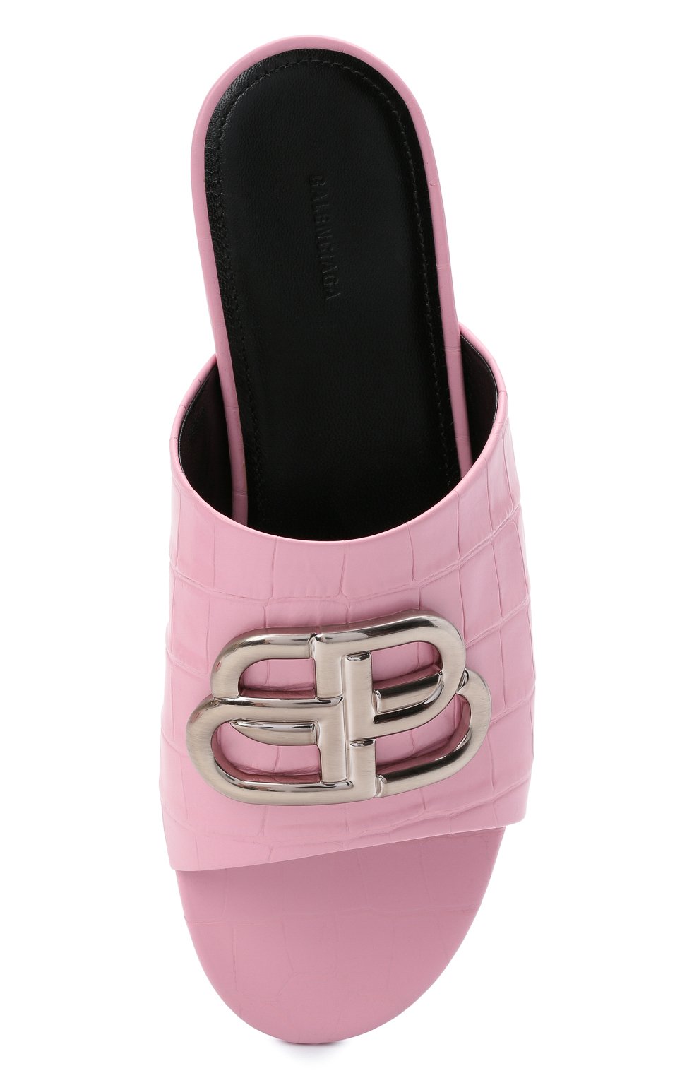Женские кожаные шлепанцы oval BALENCIAGA розового цвета, арт. 629537/WA9D3 | Фото 5 (Материал внутренний: Натуральная кожа; Подошва: Плоская)