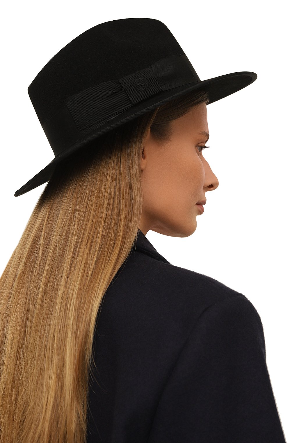 Женская фетровая шляпа GUCCI черного цвета, арт. 628551 4HK71 | Фото 2 (Материал: Текстиль, Шерсть; Материал спла�ва: Проставлено; Нос: Не проставлено)