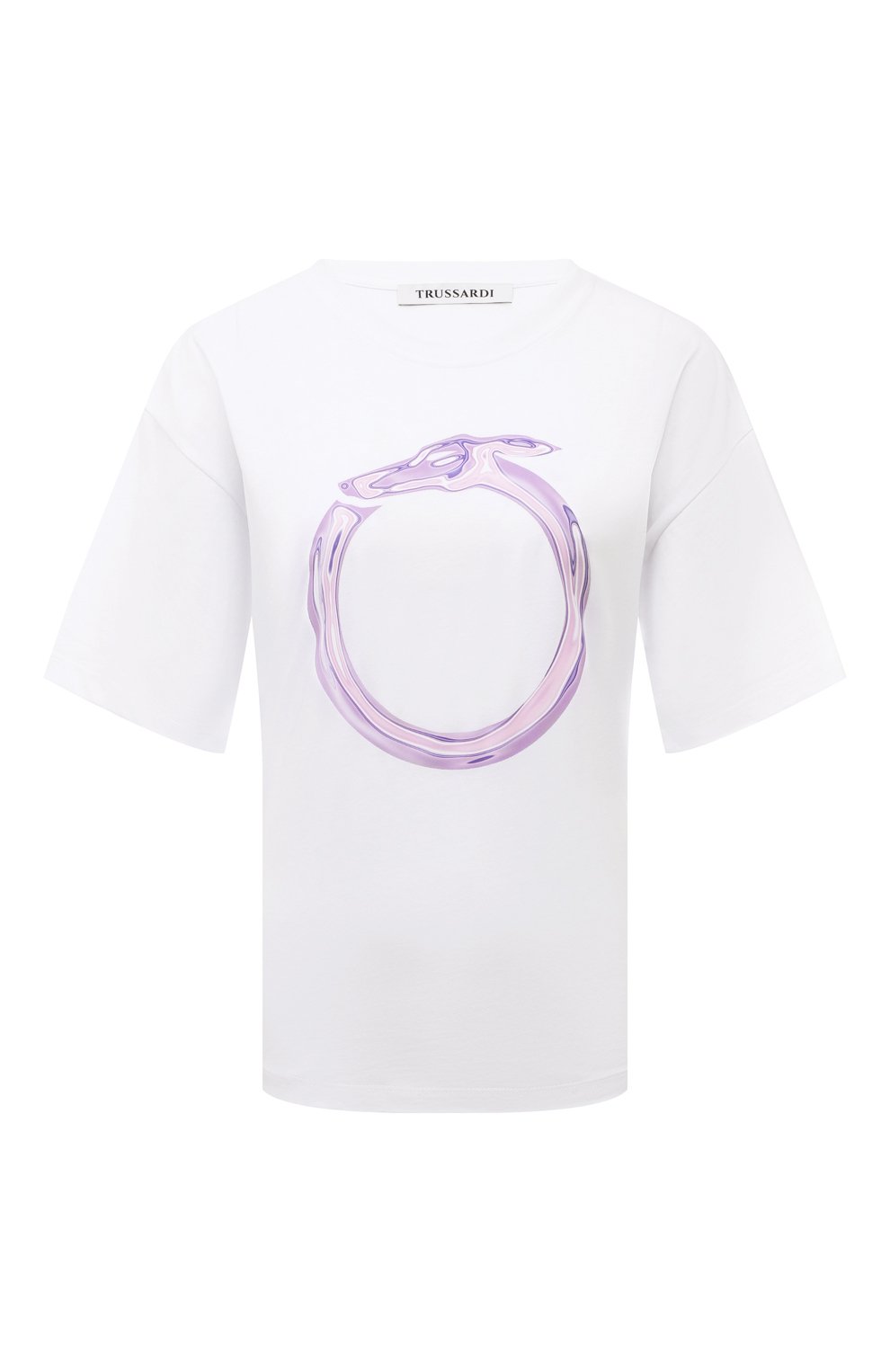 Женская белая хлопковая футболка TRUSSARDI купить в интернет-магазине ...