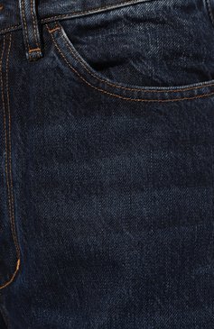 Женские джинсы 3X1 темно-синего цвета, арт. 31-W43054-DR1135/HUDS0N | Фото 5 (Длина (брюки, джинсы): Удлиненные; Силуэт Ж (брюки и джинсы): Широкие; Кросс-КТ: Деним; Материал сплава: Проставлено; Материал внеш ний: Хлопок, Деним, Растительное волокно; Детали: Потертости; Драгоценные камни: Проставлено; Стили: Кэжуэл)