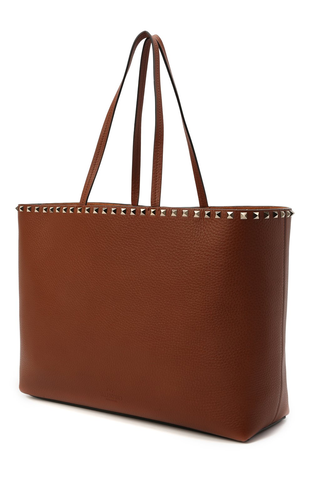 Женский сумка-шопер rockstud VALENTINO коричневого цвета, арт. VW2B0B70/VSF | Фото 3 (Сумки-технические: Сумки-шопперы; Материал: Натуральная кожа; Размер: large)