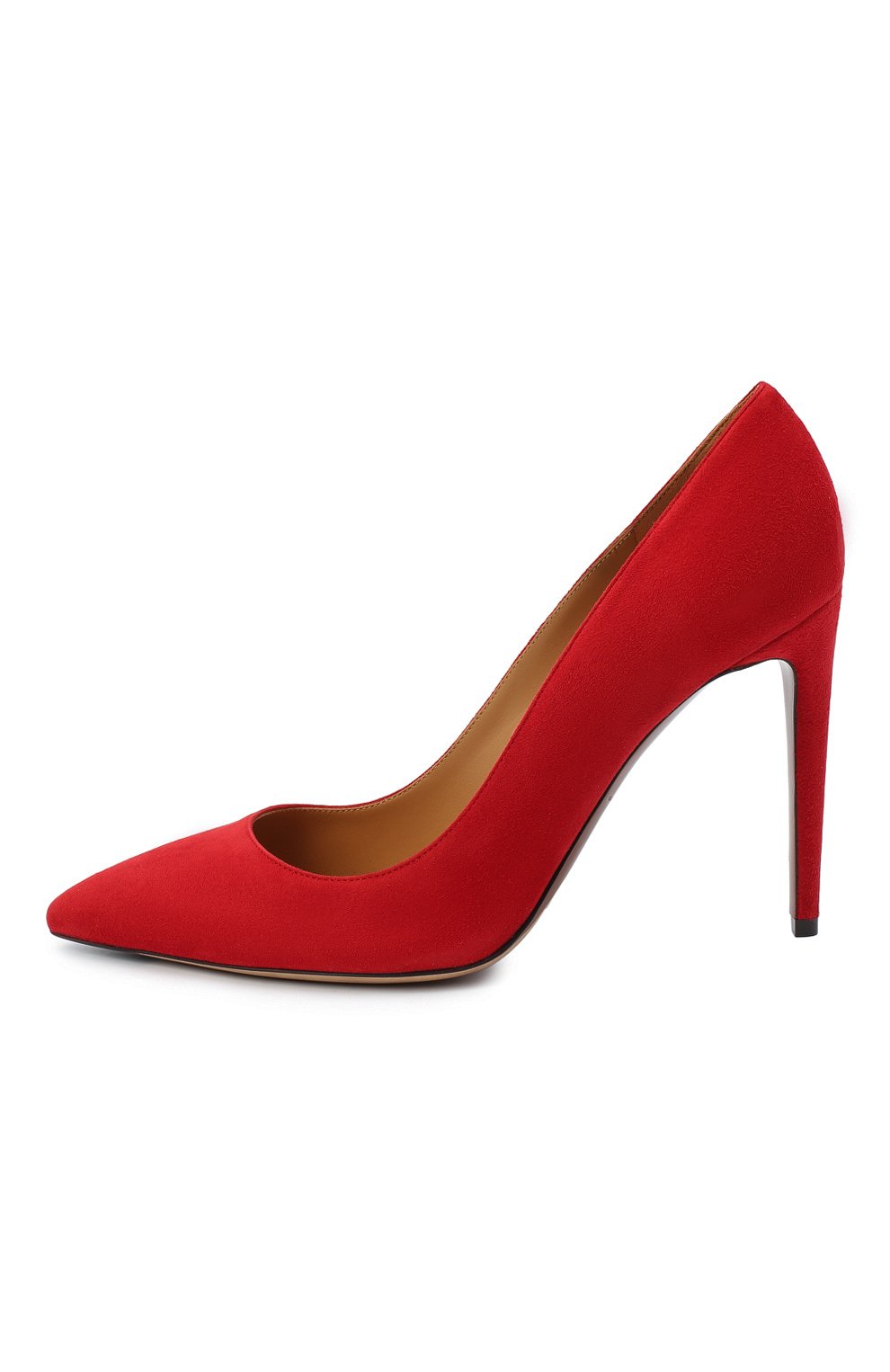 Женские замшевые туфли RALPH LAUREN красного цвета, арт. 800838024 | Фото 3 (Каблук высота: Высокий; Материал внутренний: Натуральная кожа; Каблук тип: Шпилька; Подошва: Плоская; Материал внешний: Замша)