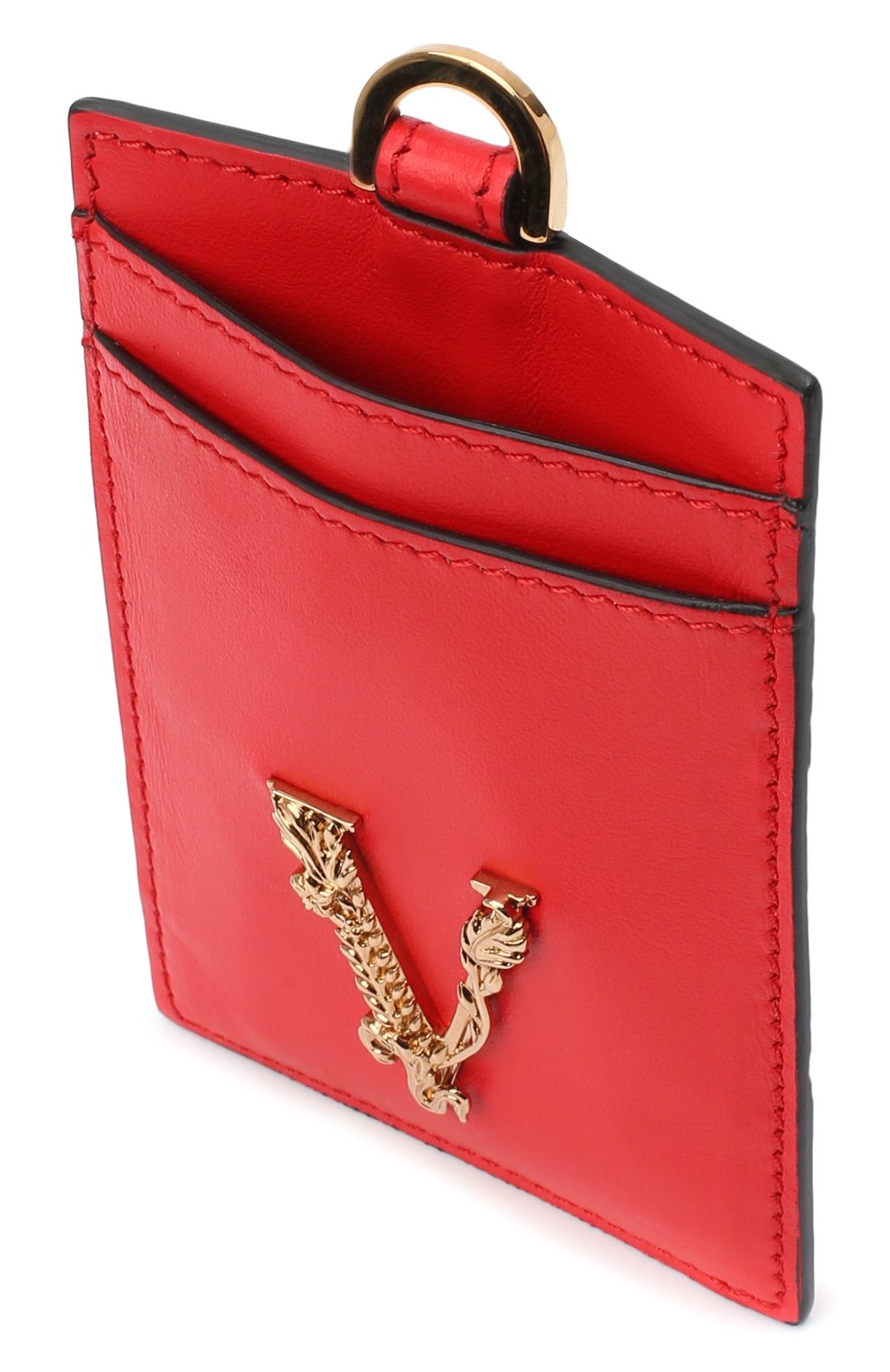 Женский кожаный футляр для кредитных карт virtus VERSACE красного цвета, арт. DP3H672V/DVT2 | Фото 3 (Материал: Натуральная кожа)