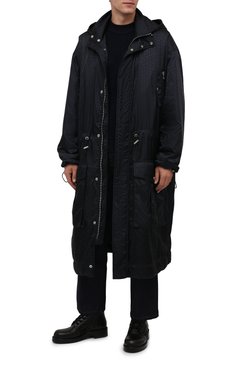 Мужская парка BALMAIN черного цвета, арт. WH1TJ031/X167 | Фото 2 (Кросс-КТ: Куртка; Рукава: Длинные; Материал внешний: Синтетический материал; Материал подклада: Синтетический материал; Длина (верхняя одежда): Длинные; Стили: Кэжуэл)