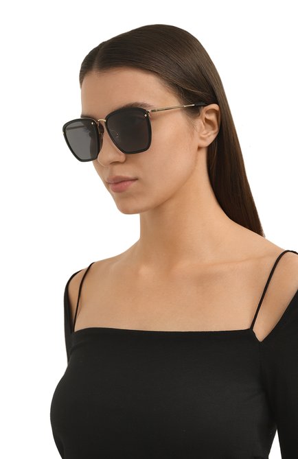 Женские солнцезащитные очки GUCCI черного цвета, арт. GG0673S/610417 J0770 | Фото 2 (Тип очков: С/з; Материал: Пластик, Металл; Оптика Гендер: оптика-женское)