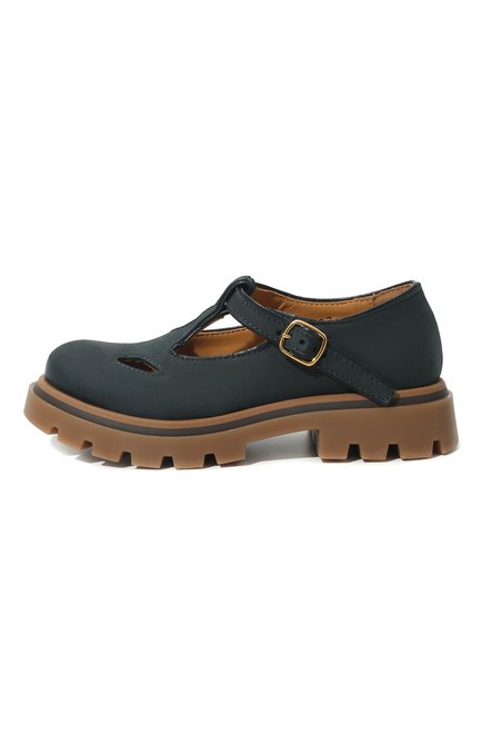 Детские кожаные туфли GALLUCCI синего цвета, арт. J20239AM/SC P V G0M NAB | Фото 2 (Материал внутренний: Натуральная кожа; Материал внешний: Кожа)