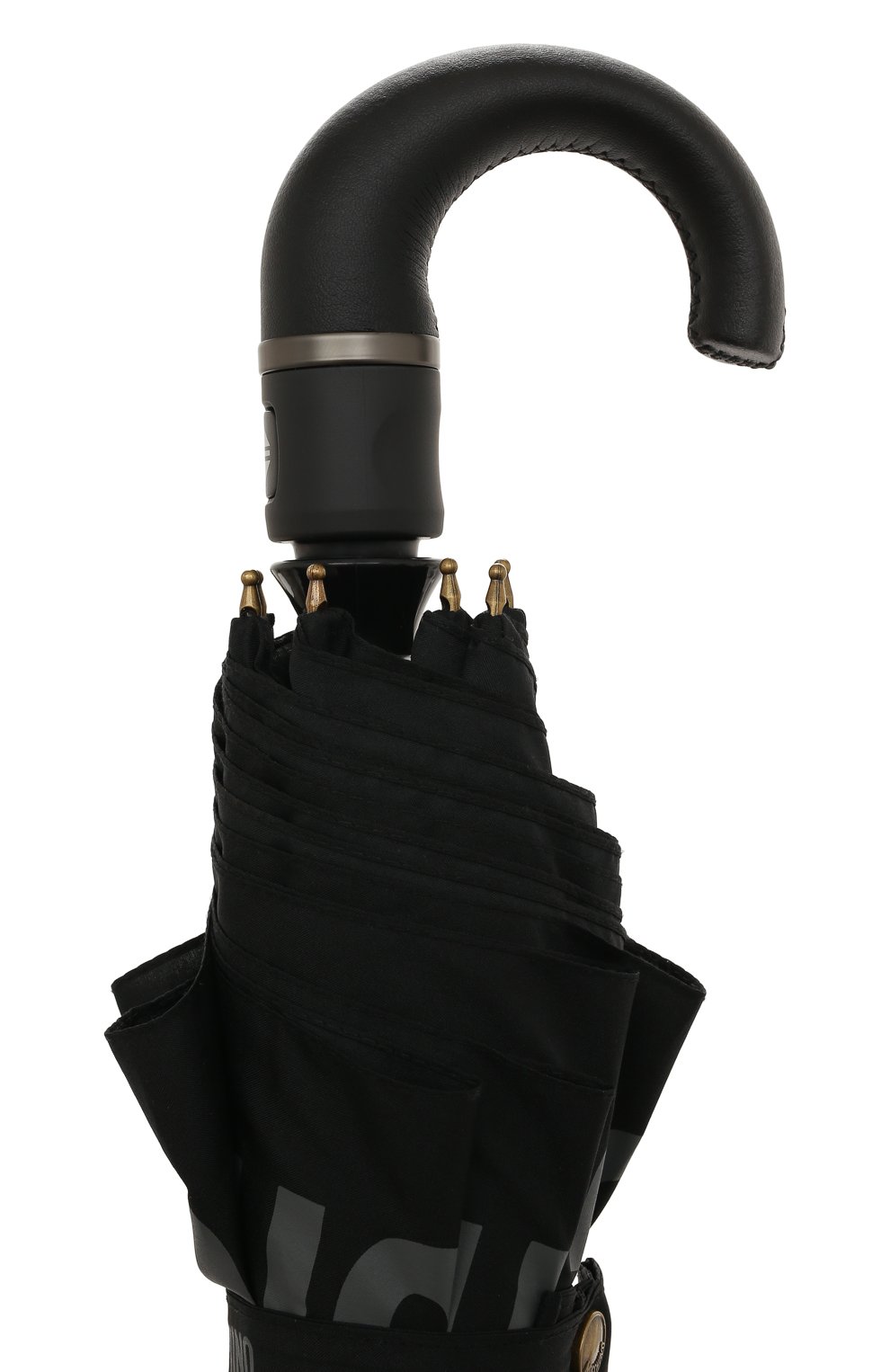 Мужской складной зонт MOSCHINO черного цвета, арт. 8064-T0PLESS | Фото 5 (Материал: Текстиль, Синтетический материал, Металл; Материал сплава: Пр оставлено; Нос: Не проставлено)
