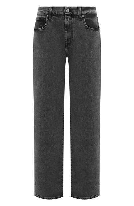 Женские джинсы 7 FOR ALL MANKIND черного цвета, арт. JSCIA200NM | Фото 1 (Драгоценные камни: Проставлено; Материал сплава: Проставлено; Длина (брюки, джинсы): Удлиненные; Материал внешний: Хлопок)