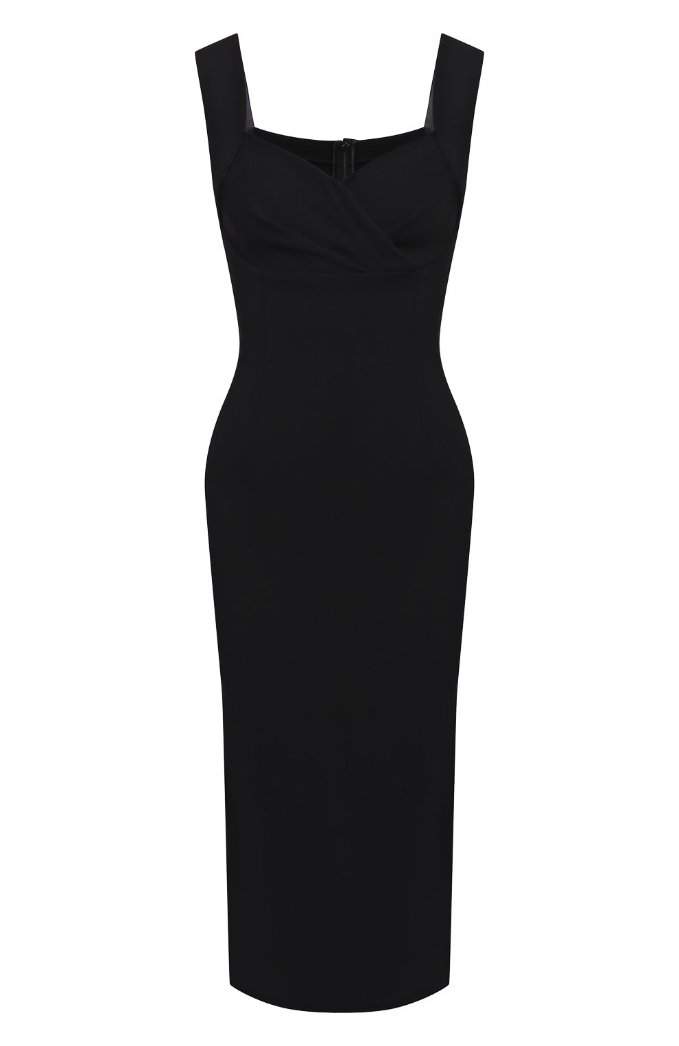 Женское платье из вискозы DOLCE & GABBANA черного цвета, арт. F6J4QT/FUGKF | Фото 1 (Стили: Гламурный; Женское Кросс-КТ: платье-футляр, Платье-одежда; Длина Ж (юбки, платья, шорты): Миди; Случай: Формальный; Материал внешний: Вискоза; Рукава: Без рукавов)