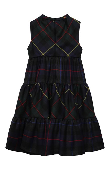 Детское шерстяное платье DOLCE & GABBANA разноцветного цвета, арт. L52DU6/G7ATY/2-6 | Фото 2 (Материал внешний: Шерсть; Рукава: Короткие; Материал подклада: Вискоза; Случай: Повседневный; Девочки-школьная форма: Платья; Ростовка одежда: 2 года | 92 см, 3 года | 98 см, 4 года | 104 см, 5 лет | 110 см, 6 лет | 116 см)