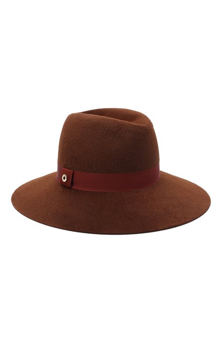 Женская фетровая шляпа LORO PIANA коричневого цвета, арт. FAL4644 | Фото 1 (Материал: Шерсть, Текстиль; Региональные ограничения белый список (Axapta Mercury): RU)