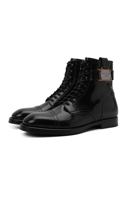 Мужские кожаные ботинки michelangelo DOLCE & GABBANA черного цвета по цене 151500 руб., арт. A60359/A1203 | Фото 1