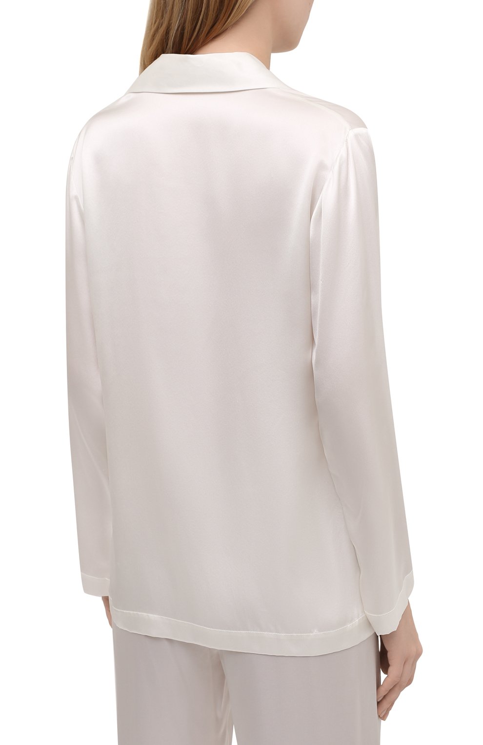 Женская шелковая пижама LA PERLA кремвого цвета, арт. 0020288 | Фото 3 (Материал внешний: Шелк; Региональные ограничения белый список (Axapta Mercury): RU; Материал сплава: Проставлено; Нос: Не проставлено)
