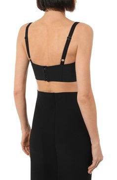Женский топ-бюстье DOLCE & GABBANA черного цвета, арт. F7T18T/G9798 | Фото 4 (Кросс-КТ: без рукавов; Материал внешний: Синтетический материал; Материал подклада: Синтетический материал; Рукава: Без рукавов; Длина (для топов): Укороченные; Статус проверки: Проверена категория)