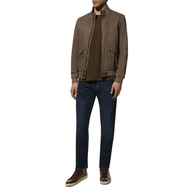 фото Бомбер из хлопка и льна herno