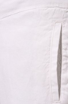 Мужские льняные брюки 120% LINO белого цвета, арт. Y0M2131/0000253/000 | Фото 5 (Длина (брюки, джинсы): Стандартные; Случай: Повседневный; Материал внешний: Лен; Стили: Кэжуэл)