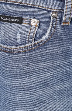 Женские джинсы DOLCE & GABBANA синего цвета, арт. FTAH6D/G8BF2 | Фото 5 (Кросс-КТ: Деним; Длина (брюки, джинсы): Стандартные; Материал сплава: Проставлено, Проверено; Материал внешний: Хлопок; Статус проверки: Проверено, Проверена категория; Детали: Потертости; Драгоценные камни: Проставлено)