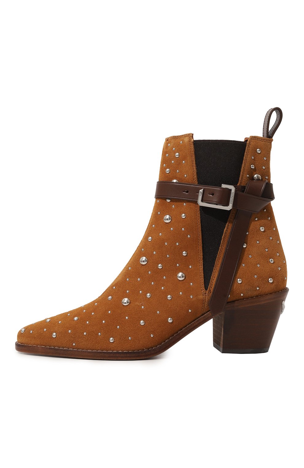 Женские замшевые казаки tyler ZADIG&VOLTAIRE коричневого цвета, арт. SWCT00765 | Фото 4 (Женское Кросс-КТ: Казаки-ботинки; Материал внутренний: Натуральная кожа; Материал сплава: Проставлено; Подошва: Плоская; Драгоценные камни: Проставлено)