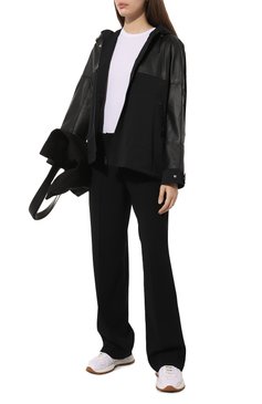 Женская куртк а YS ARMY PARIS черного цвета, арт. 23EFV00464A45W | Фото 2 (Кросс-КТ: Куртка; Рукава: Длинные; Материал сплава: Проставлено; Стили: Спорт-шик; Материал подклада: Синтетический материал; Материал внешний: Натуральная кожа; Драгоценные камни: Проставлено; Длина (верхняя одежда): Короткие)
