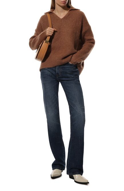 Женский свитер RAMAEL темно-бежевого цвета, арт. RA0002/005 | Фото 2 (Материал внешний: Синтетический материал, Шерсть; Рукава: Длинные; Длина (для топов): Стандартные; Стили: Кэжуэл; Женское Кросс-КТ: Свитер-одежда)