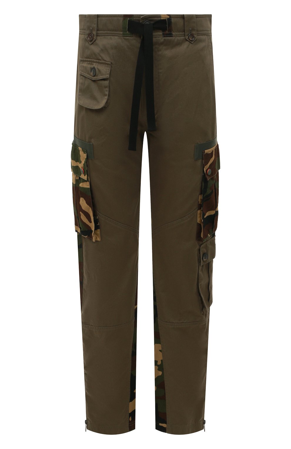 Мужские хлопковые брюки-карго DOLCE & GABBANA хаки цвета, арт. GV40AT/GEY34 | Фото 1 (Силуэт М (брюки): Карго; Длина (брюки, джинсы): Стандартные; Случай: Повседневный; Стили: Милитари; Материал внешний: Хлопок)