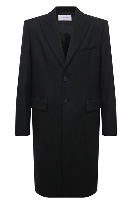Мужской шерстяное пальто TRUSSARDI черного цвета по цене 53450 руб., арт. 52S00808-1T006170 | Фото 1