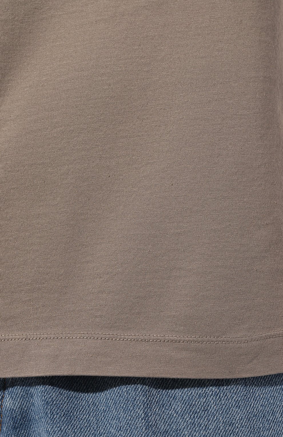 Мужская хлопковая футболка TRANSIT коричневого цвета, арт. CFUTRV2370 | Фото 5 (Принт: Без принта; Рукава: Короткие; Длина (для топов): Стандартные; Материал сплава: Проставлено; Материал внешний: Хлопок; Драгоценные камни: Проставлено; Стили: Кэжуэл)