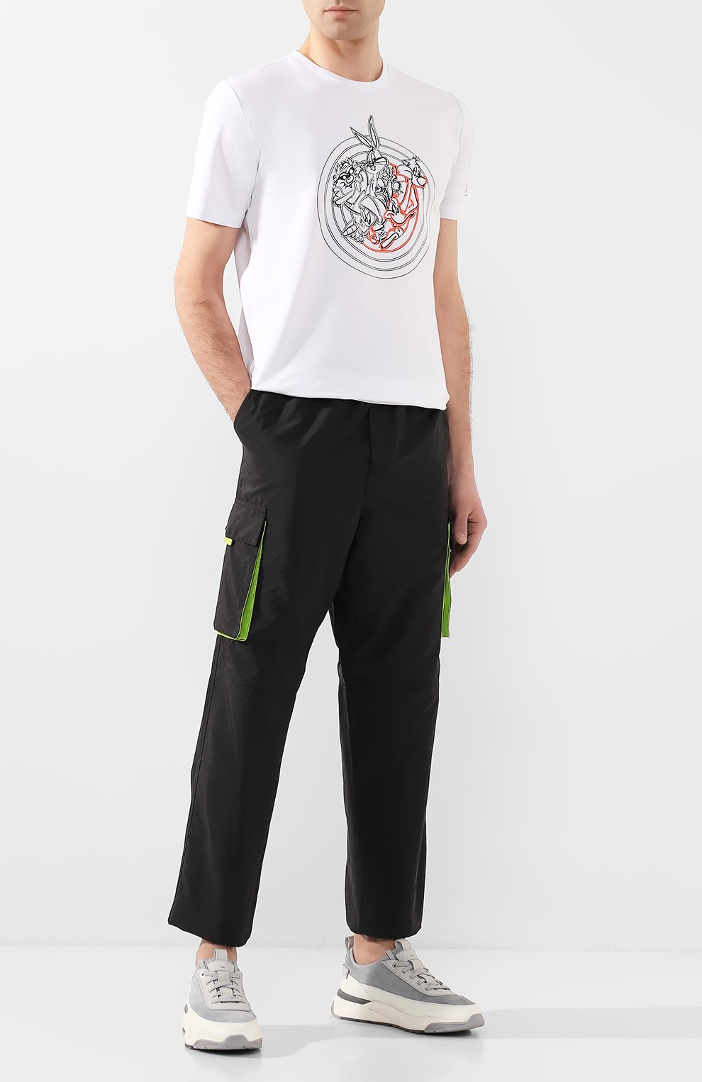 Мужские брюки-карго ICEBERG черного цвета, арт. 20E I1P0/B110/5522 | Фото 2 (Силуэт М (брюки): Карго; Длина (брюки, джинсы): Ст�андартные; Случай: Повседневный; Материал внешний: Синтетический материал)