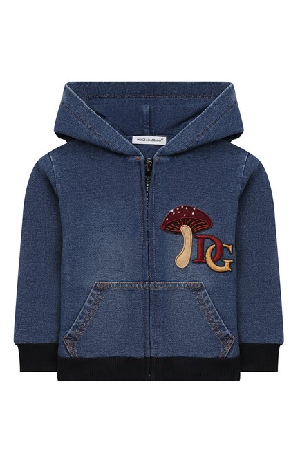 Детского джинсовая куртка DOLCE & GABBANA темно-синего цвета, арт. L2JW3E/G7XNY | Фото 1 (Рукава: Длинные; Материал подклада: Хлопок; Материал внешний: Хлопок; Региональные ограничения белый список (Axapta Mercury): RU; Кросс-КТ НВ: Куртки; Ростовка одежда: 12 мес | 80 см, 18 мес | 86 см, 24 мес | 92 см, 3 мес | 62 см, 6 мес | 68 см, 9 мес | 74 см)