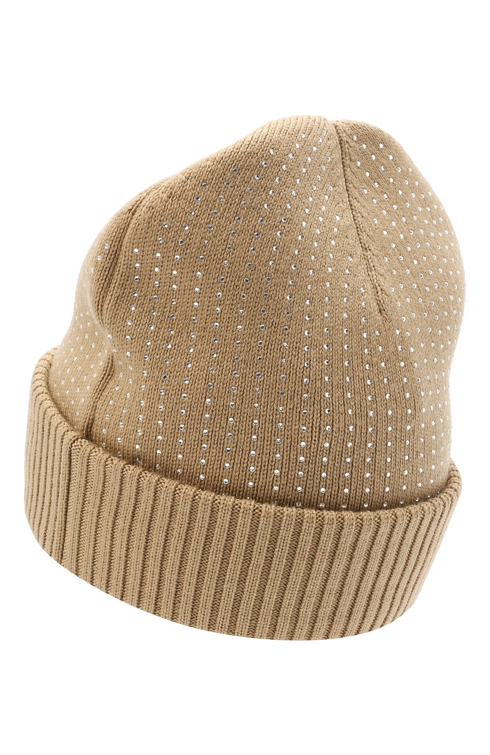 Женская шерстяная шапка BURBERRY бежевого цвета, арт. 8037547 | Фото 2 (Материал: Текстиль, Шерсть)